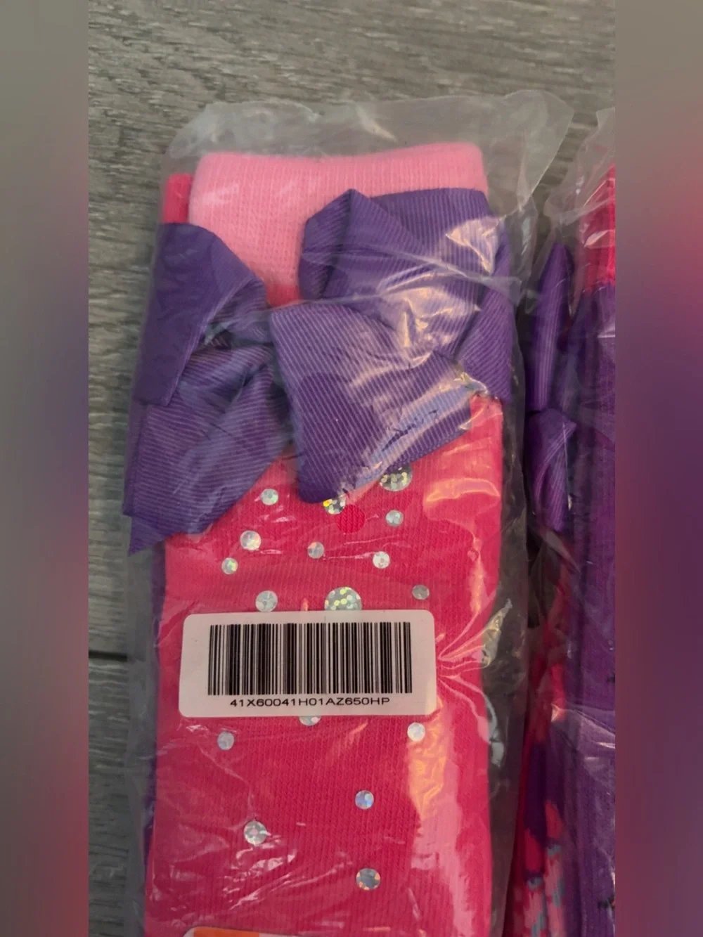 Jojo Siwa Lot Of 3 Packs (6 Socks) Knee High Dance Bows Sequins Sz 7.5-3.5 New